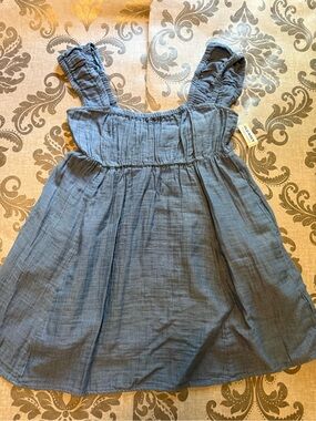 Old Navy Chambray Blue Ruffle Strap Sundress